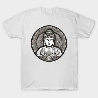 Buddha Black and White T-Shirt
